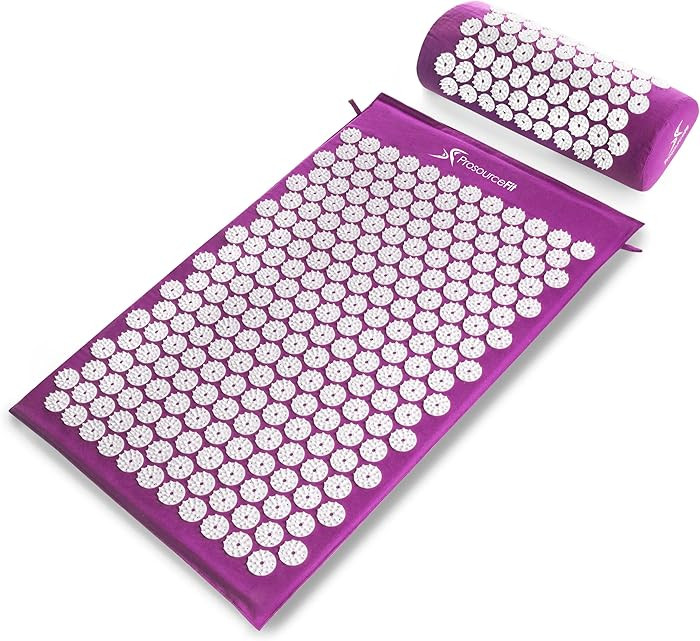 ProsourceFit Acupressure Mat and Pillow Set for Back/Neck Pain Relief and Muscle Relaxation, Purp... | Amazon (US)