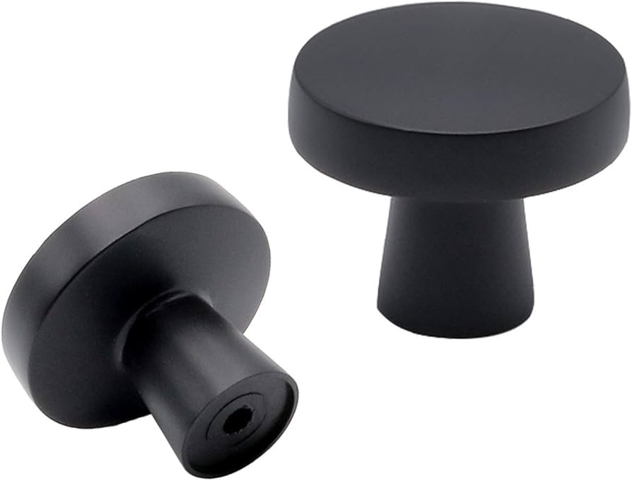 goldenwarm 5 Pack Matte Black Cabinet Knob Kitchen Closet Door Knobs Round Black Black Matte Cabi... | Amazon (US)