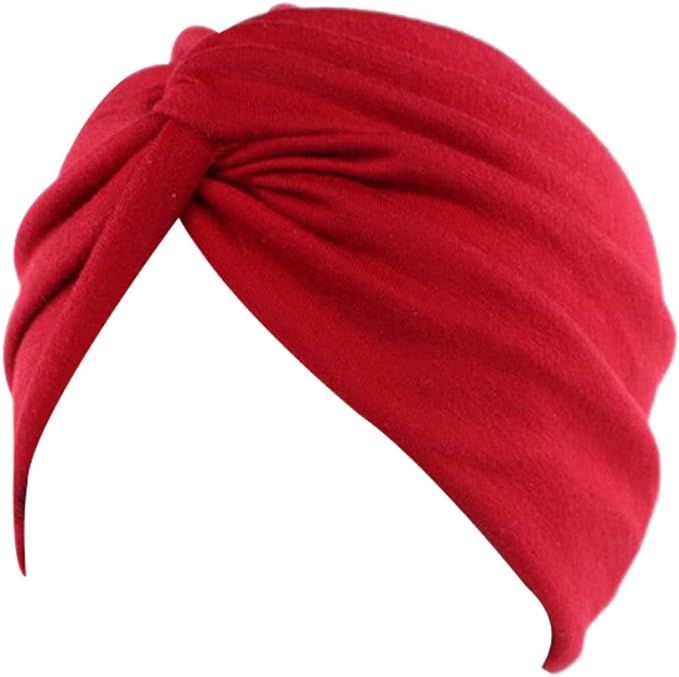 DECOU Solid Color Clean Plain Twist Pleasted Hair Turban Cap | Amazon (US)