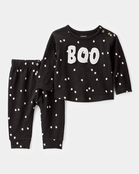 Baby 2-Piece Ghost Print Halloween Outfit Set - Black | Carter's Inc