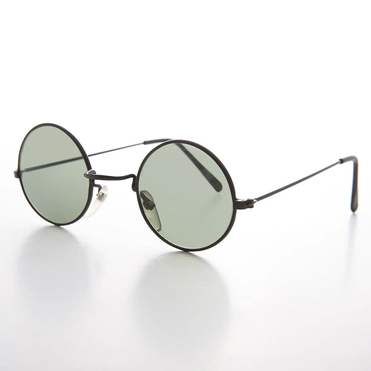 Round Hippie Teashade Vintage Sunglass with Glass Lens - Johnny Black | Casual Chic Boutique