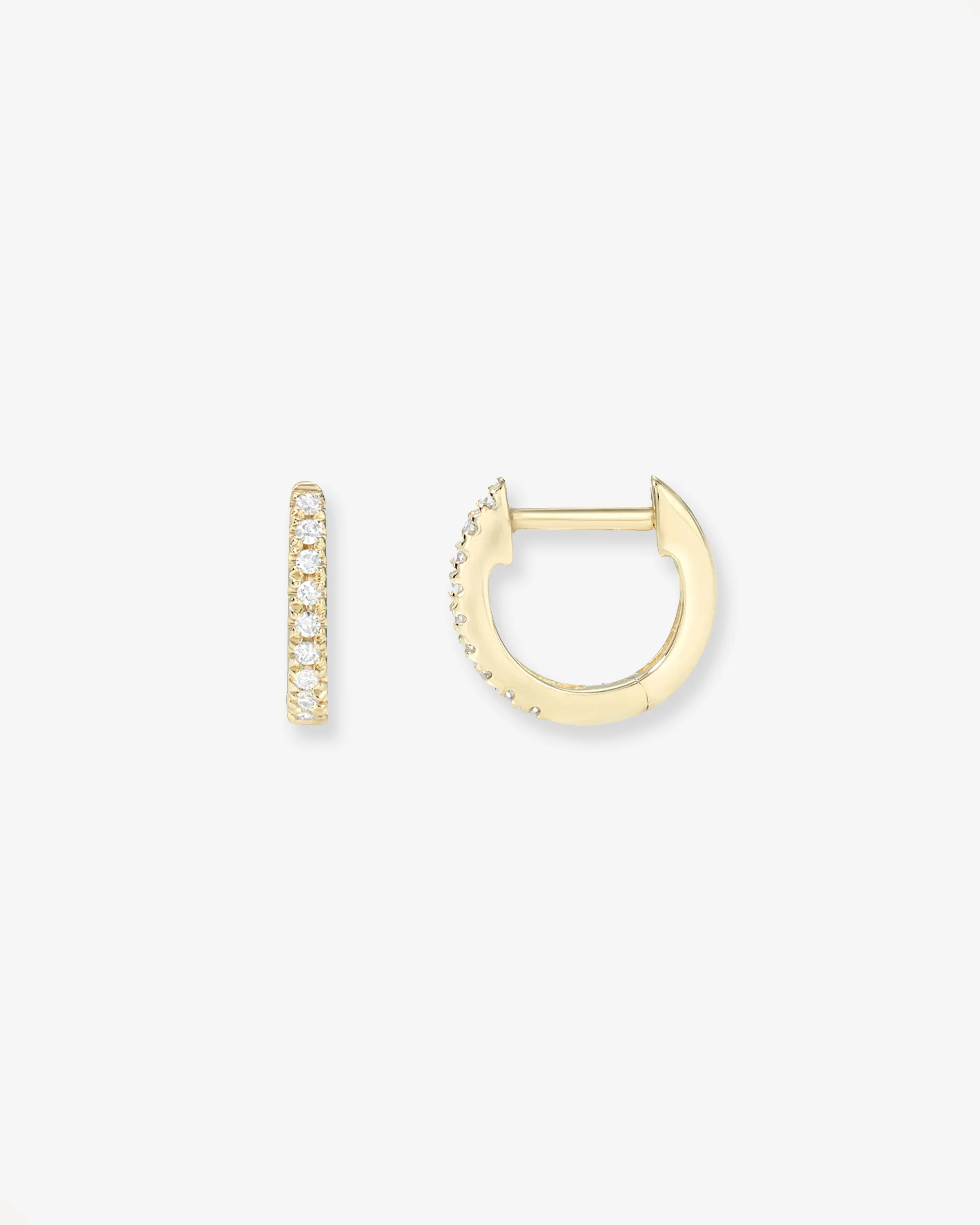 Diamond Huggie Earrings in 14k Gold | Zoe Lev | Zoe Lev Jewelry