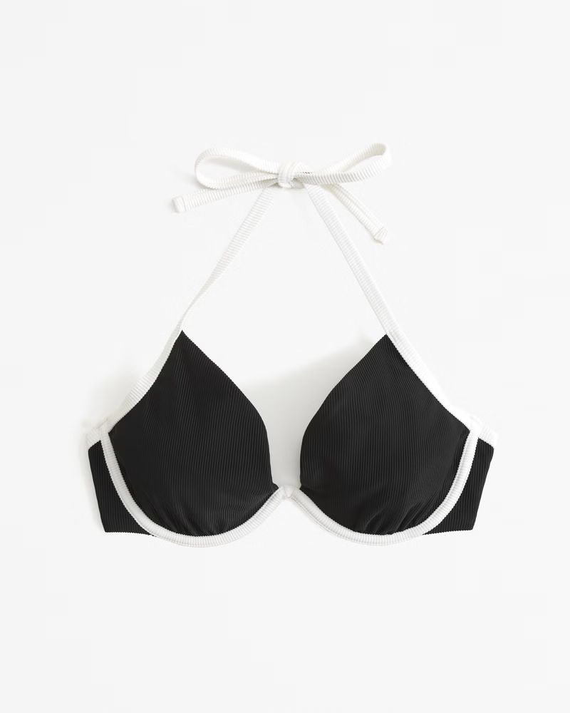 Curve Love Halter Triangle Underwire Bikini Top | Abercrombie & Fitch (US)