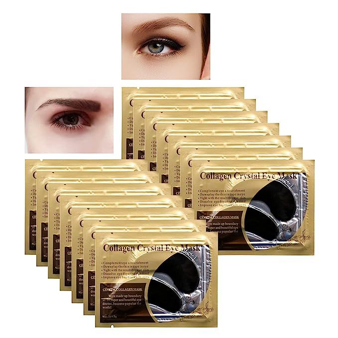 Jakuva 30 Pairs Under Eye Patches, Black Under Eye Mask Collagen Eye Pads for Puffy Eyes,Reducing... | Amazon (US)