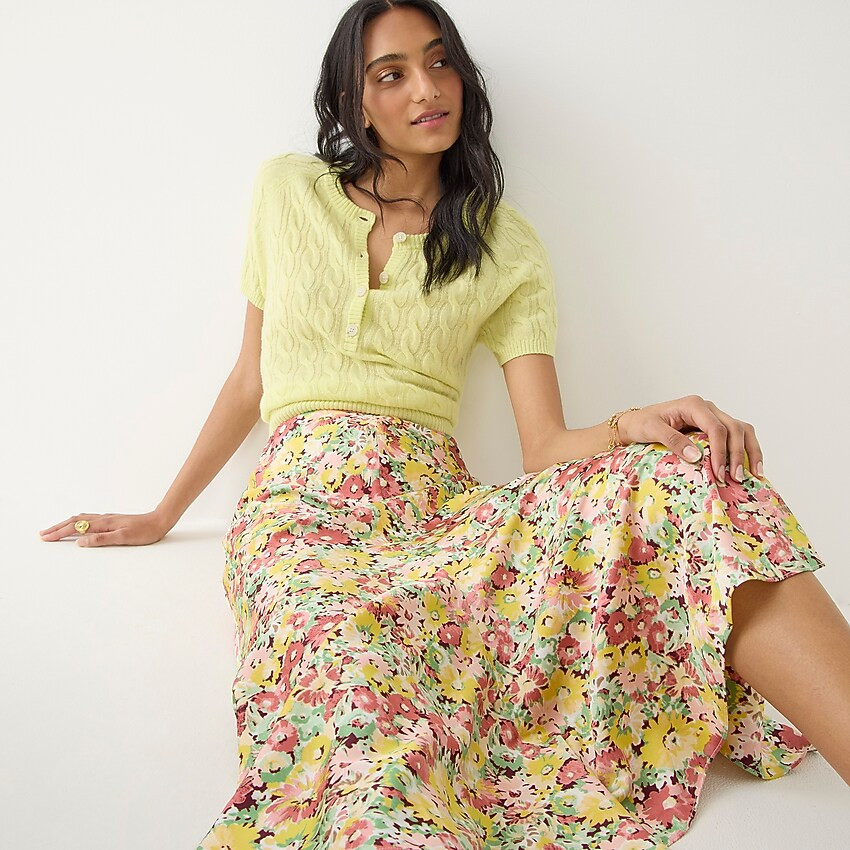Flared slip skirt in painterly floral | J. Crew US