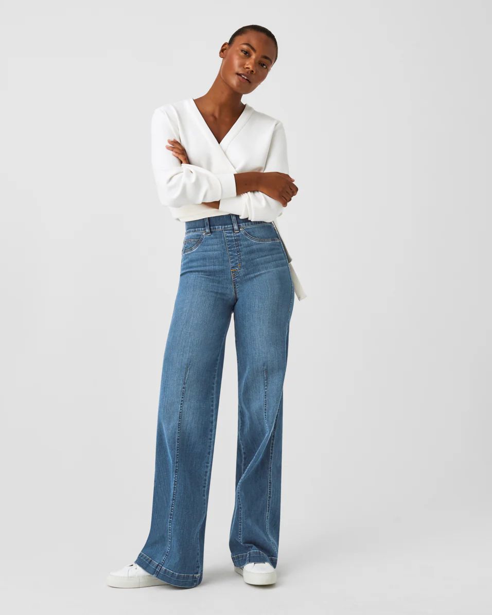 Seamed Front Wide Leg Jeans, Vintage Indigo | Spanx