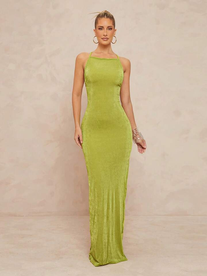 SHEIN X Lina Lumalex Spring Outing Fairy Maiden Summer Swimsuit Swimwear Swim Vacation Elegant Easter Bohemian BOHO Sea Beach Hot Outdoor Richly Layered Wedding Season Banquet Coming Of Age Ceremony Beach Seaside Women's Satin Asymmetrical Premium Women's Extra Long Dress Wedding, Spring Festival, Valentine's Day, Party Event Women Dresses Birthday | SHEIN