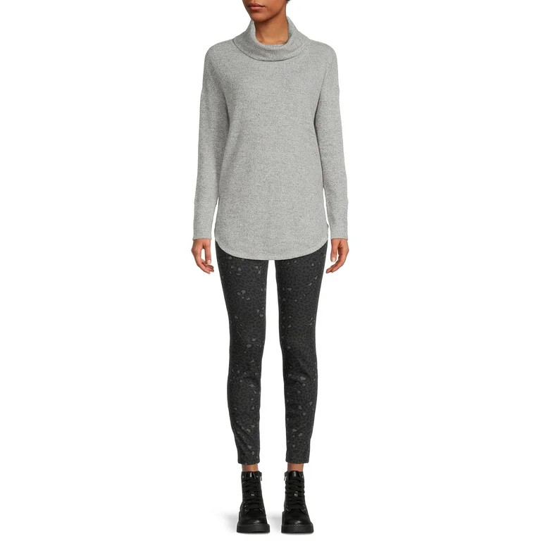Time and Tru Women's Cowl Neck Waffle Tunic | Walmart (US)