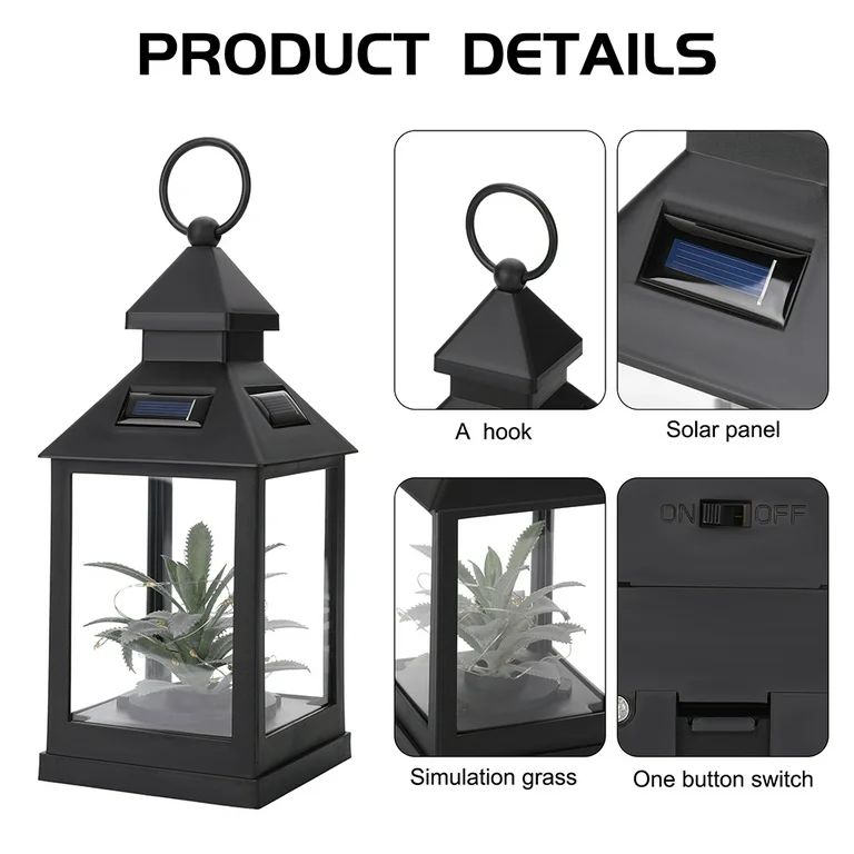 Waterproof Outdoor Solar Lantern Hanging Light LED Yard Patio Garden Lamp | Walmart (US)