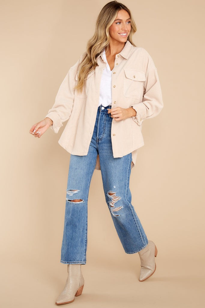 Stay Inside Beige Shacket | Red Dress 