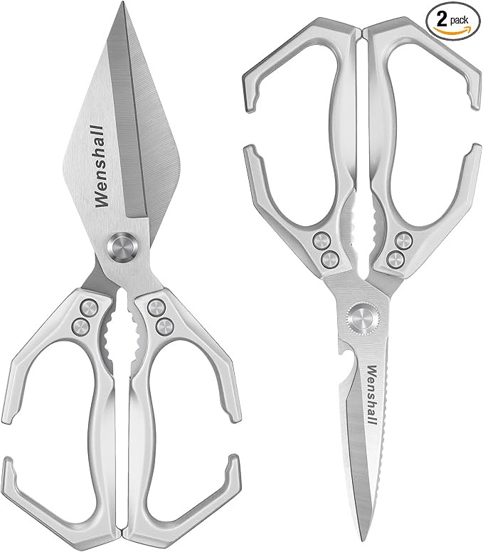 2-Pack Heavy Duty All-Purpose Kitchen Scissors, Japanese Stainless Steel, Kitchen Shears for Cutt... | Amazon (US)
