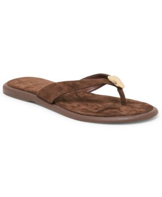 Dolce Vita Women's Jaina Dome Embellished Thong Flat Sandals - Camel Nubuck | Macy's