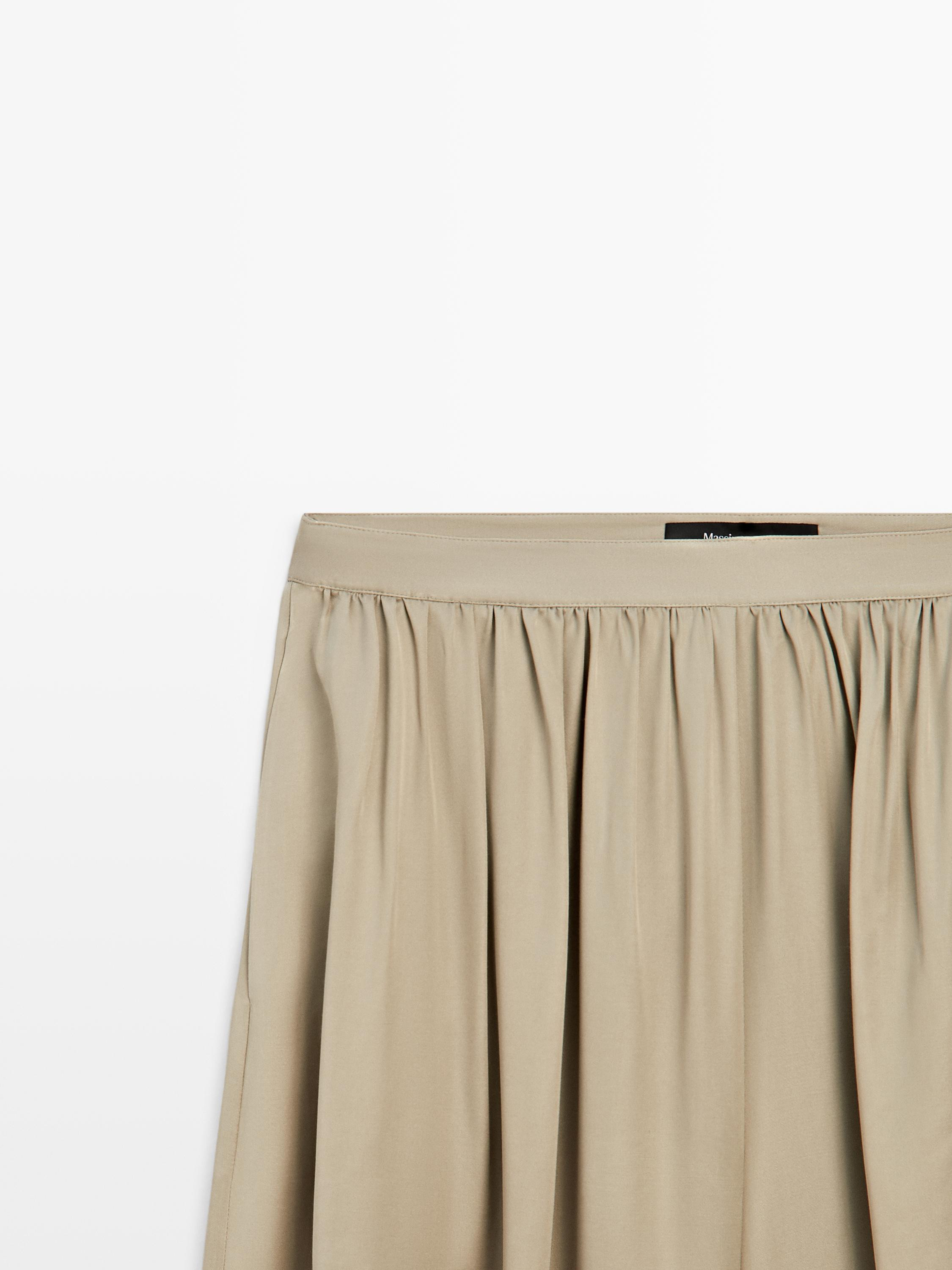 Balloon fit satin pants | Massimo Dutti UK
