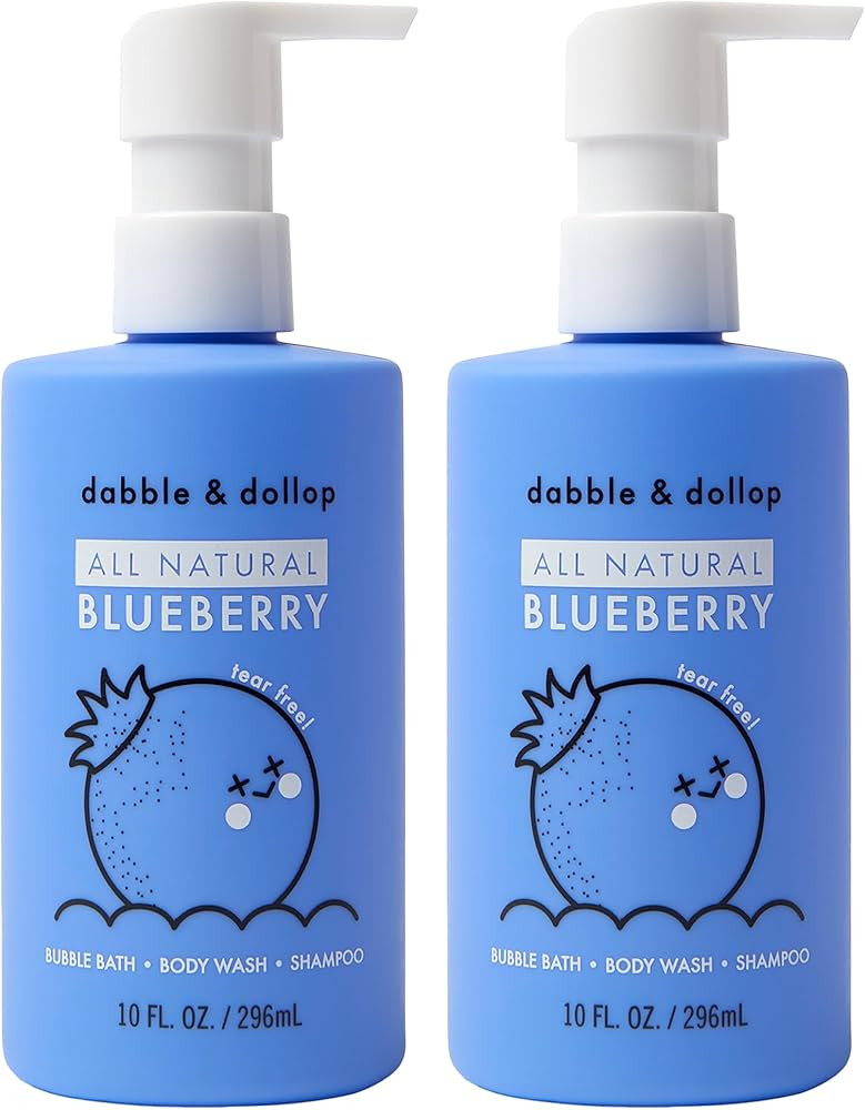 Dabble & Dollop Blueberry Body Wash & Shampoo - 3 in 1 Natural Bubble Bath for Kids, USA-Made, Pa... | Amazon (US)