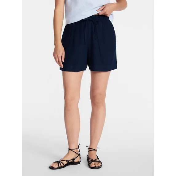 Time and Tru Women's Linen Blend Shorts, Sizes XS-XXXL | Walmart (US)