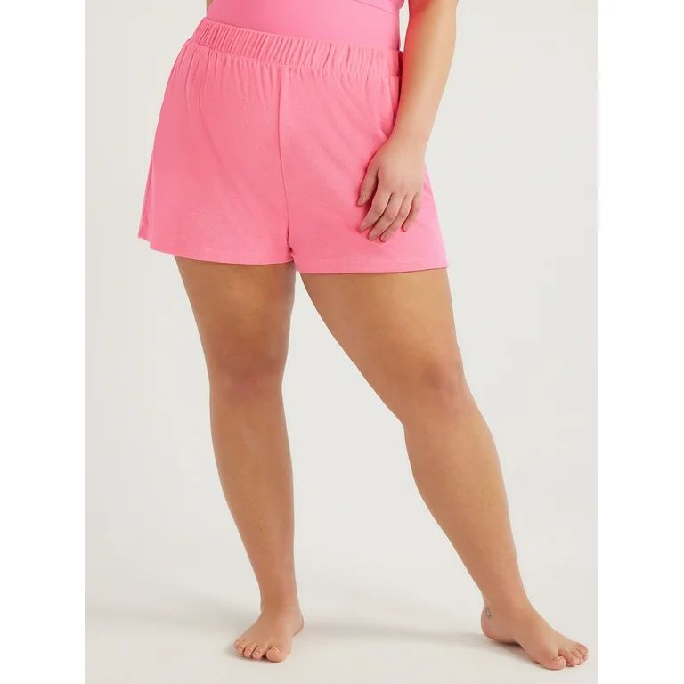 Time and Tru Women's and Women's Plus Terry Coverup Shorts, Sizes S-2X | Walmart (US)