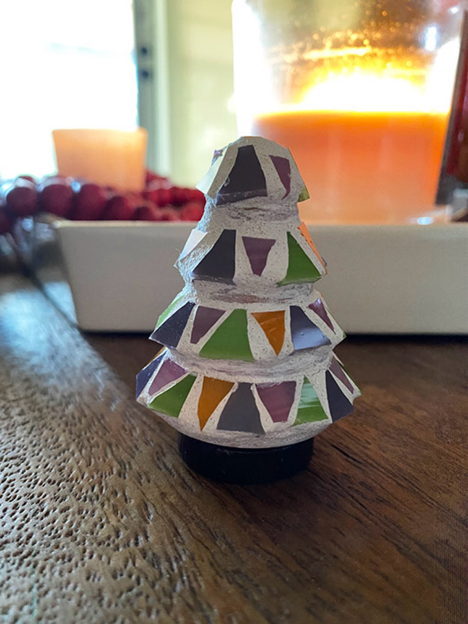 Sharing this Christmas mosaic peg doll. It’s covered in triangles of stained glass. At around 2” tall, it’s the perfect little tree for a shelf, WFH desk, or windowsill. 🎄 For mosaic tips, tutorials, inspiration, and so much more please visit my YouTube channel: YouTube.com/julieweilbacher. 🎄 Follow @julieweilbacher on Instagram for all things mosaic art. little Christmas tree - tiny Christmas tree - Christmas decor - glass tree - mosaic art - holiday decor - bright Christmas tree - work from home - desk set up - Christmas shelf decor - windowsill decor - mosaics - modern Christmas treee

#LTKSeasonal #LTKHoliday #LTKhome