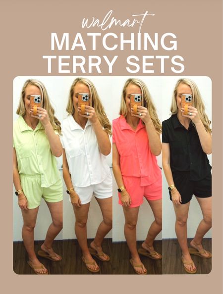 Matching terry sets at Walmart! Great for casual wear or a swim coverup. Runs true to size.  





Walmart fashion. Time and tru. Swim. Resort wear. Summer vacation. Shorts matching set. Button down. 


#LTKMidsize #LTKStyleTip #LTKFindsUnder50
