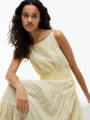 Self-Tie Strap Smock Midi Dress | Yellow | Tommy Hilfiger | Tommy Hilfiger UK