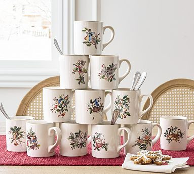 12 Days of Christmas Stoneware Mugs - Mixed Set of 12 | Pottery Barn (US)