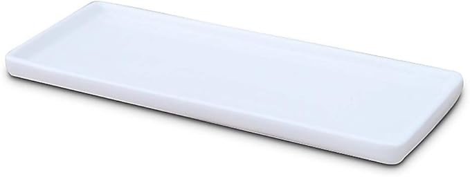 Ceramic Vanity Tray Small Rectangle, Bathtub Tray Bathroom Organizer, Cosmetics Holder for Tissue... | Amazon (US)