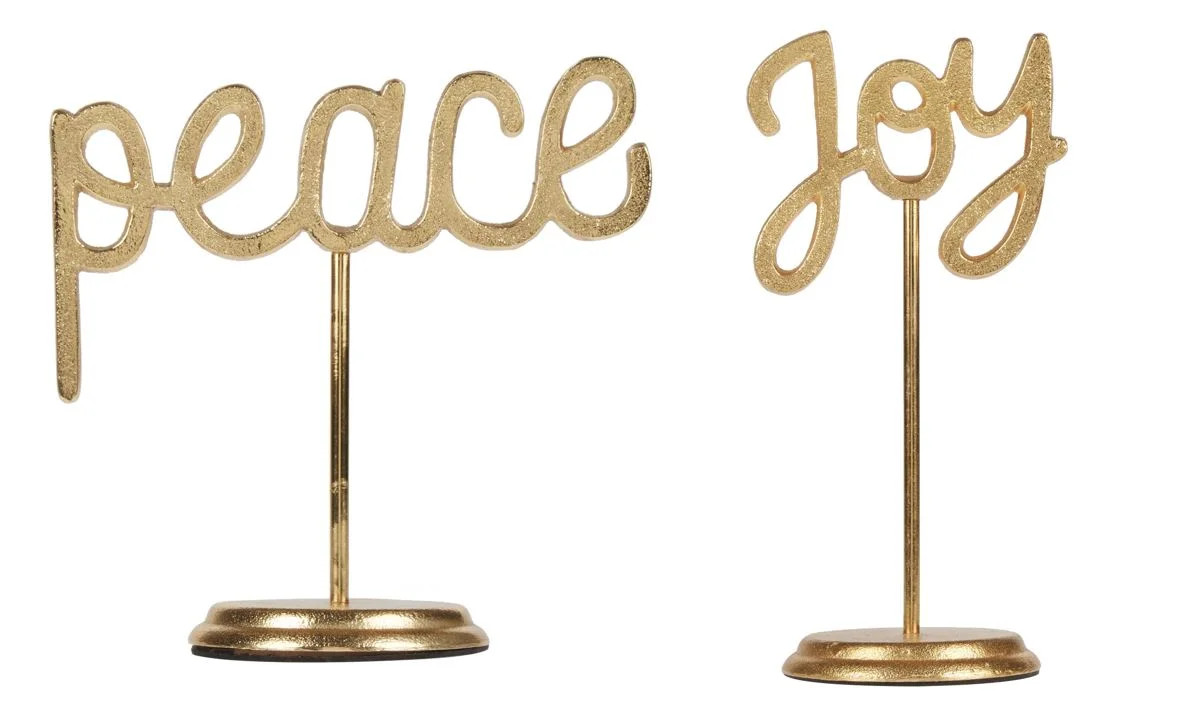 Holiday Time Peace & Joy Metal Message Stand, 7.25”/9.5” (Set of 2) | Walmart (US)