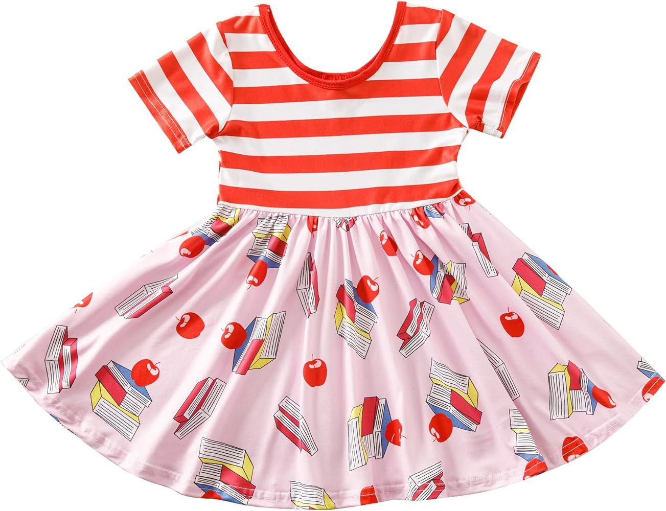 JONGOS Toddler Girls Back to School Pencil Dress Causal Flutter Sleeve Ruffle Bottom Dress Summer... | Amazon (US)