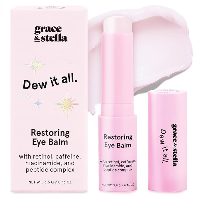 grace & stella Under Eye Brightener Balm Stick - Travel Size Toiletries - Retinol & Caffeine Eye ... | Amazon (US)
