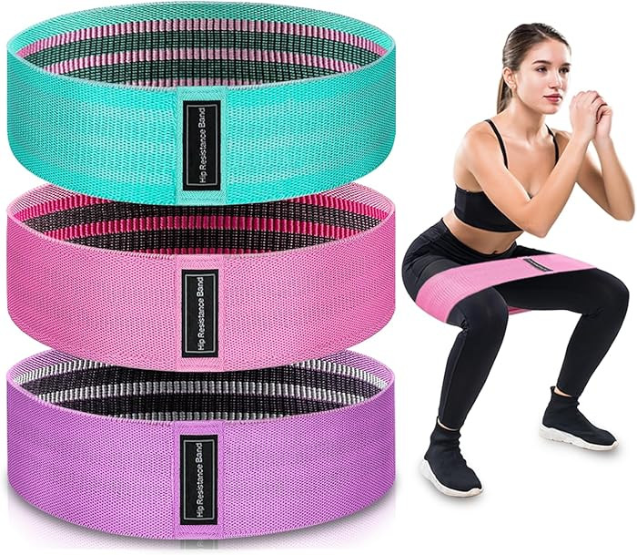 Exercise Bands, 3 Levels Fabric Resistance Bands for Working Out, Workout Bands Resistance for Wo... | Amazon (US)