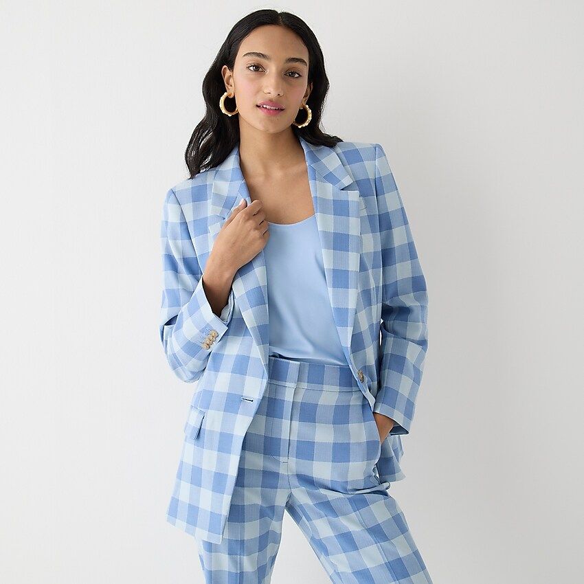 Collection Willa blazer in gingham Italian city wool | J.Crew US