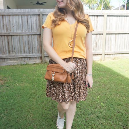 Yellow tee and leopard print skirt with my little Rebecca Minkoff MAB camera bag crossbody 💛

#LTKaustralia #LTKitbag
