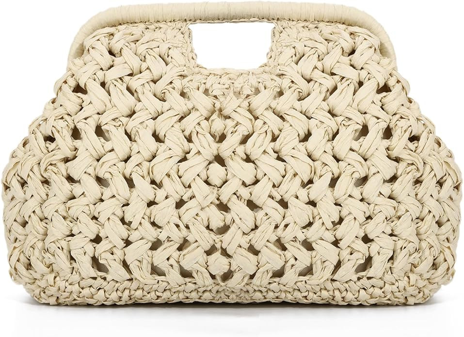 Emprier Straw Clutch Purses for Women Dumpling Bag Summer Beach Woven Handbag | Amazon (US)
