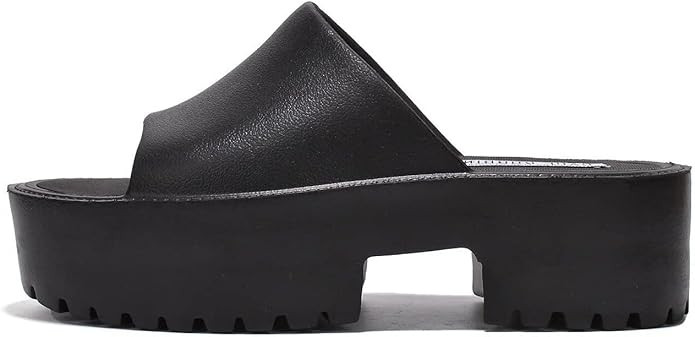 Cape Robbin Oriya Chunky Block Heel Slip On Rounded Open Toe Slides Sandals | Amazon (US)