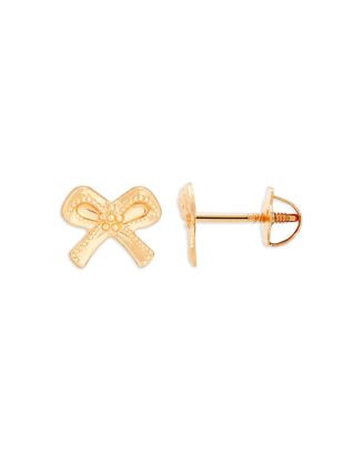 Bloomingdale's Fine Collection Children's  Tiny Bow Stud Earrings in 14K Yellow Gold Jewelry & Ac... | Bloomingdale's (US)