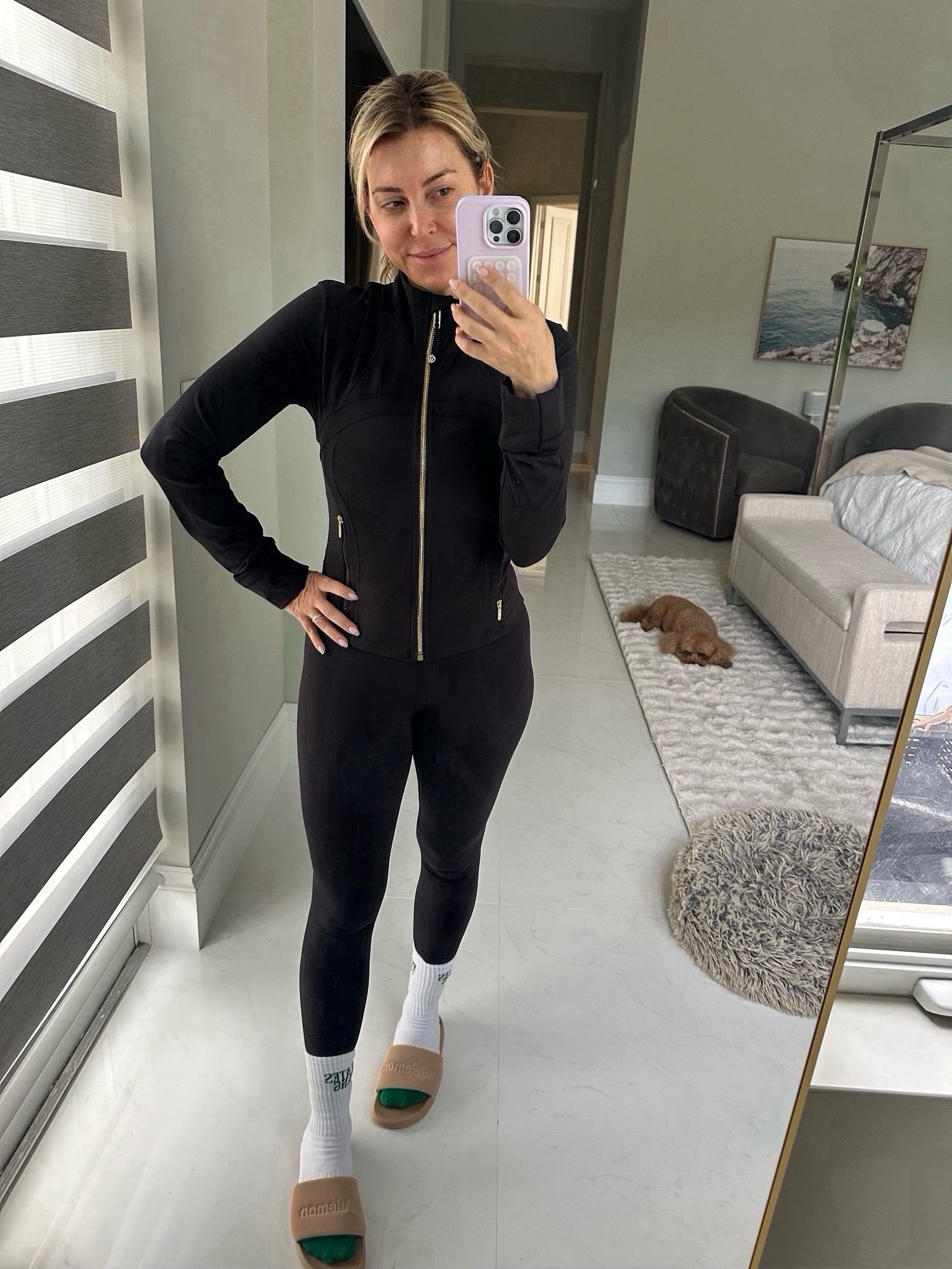 Obsessed with this version! Wearing size 8. This runs small! 

Gym outfit, Pilates outfit, comfy outfit 

