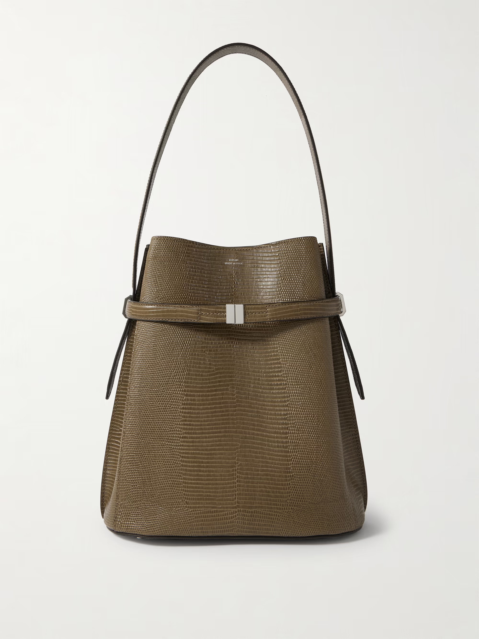 Belted lizard-effect leather tote | NET-A-PORTER (UK & EU)