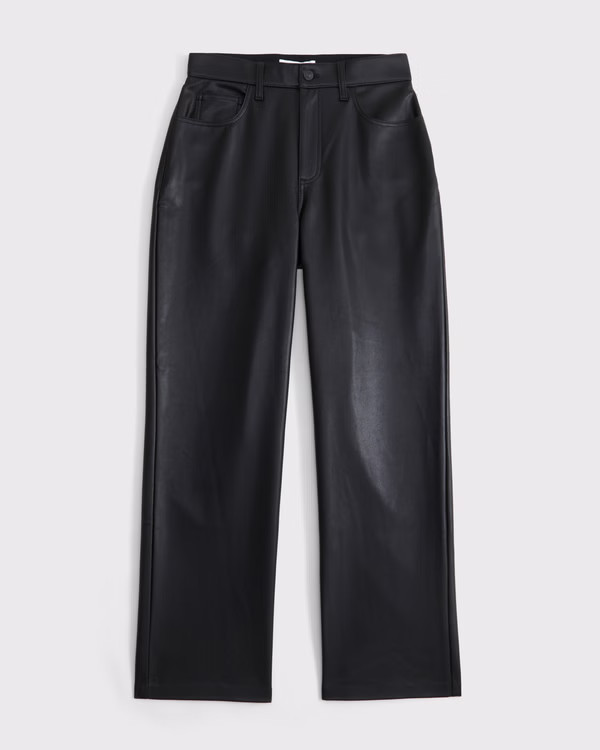 Curve Love Vegan Leather 90s Relaxed Pant | Abercrombie & Fitch (US)