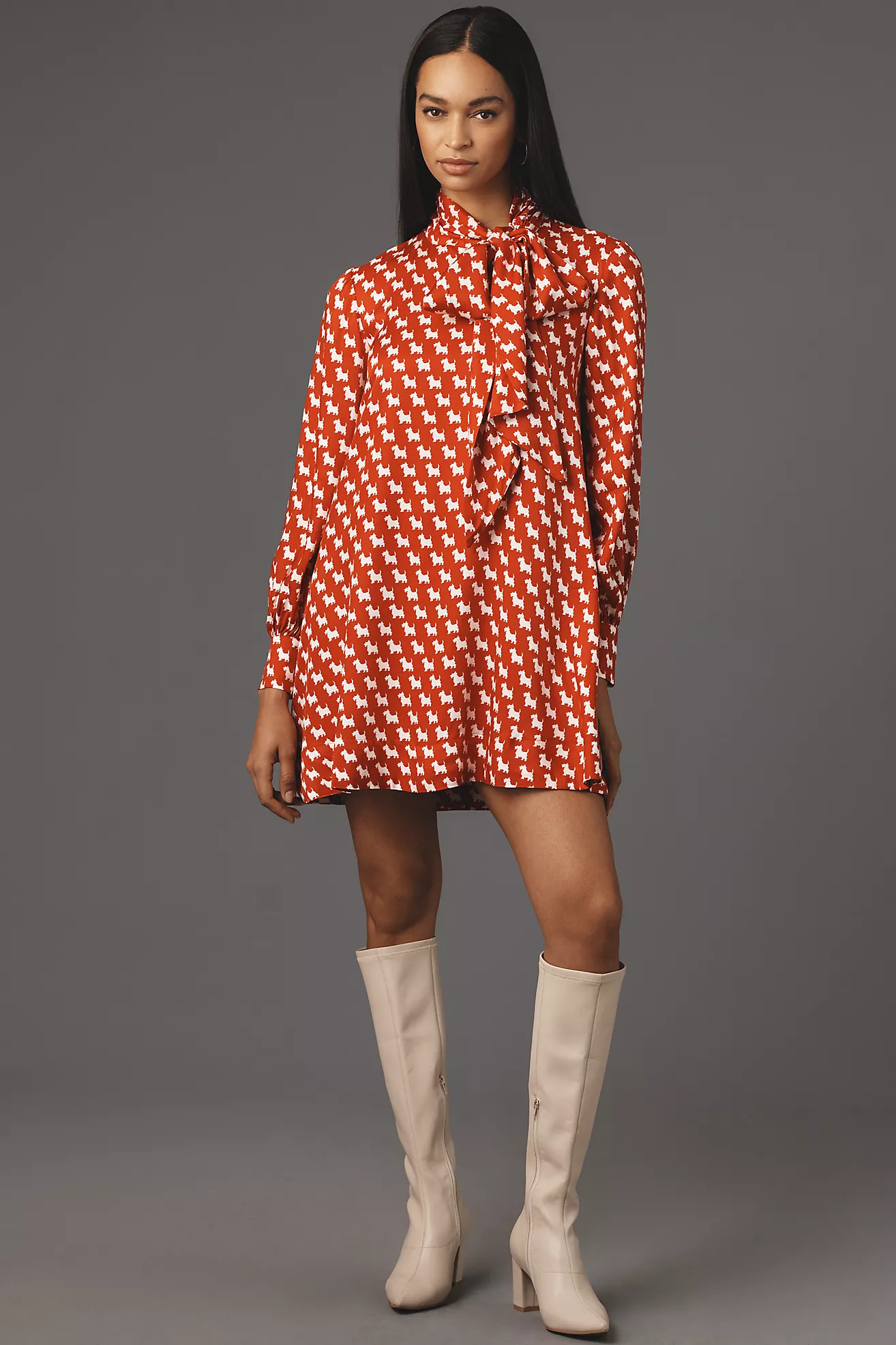 The Caroline Tie-Neck Mini Dress by Maeve | Anthropologie (US)