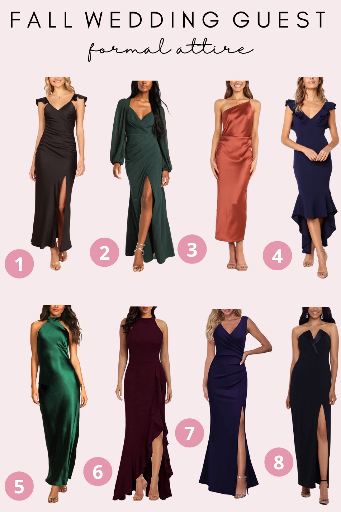 Formal wedding guest attire. Formal wedding guest dresses. Fall wedding guest dresses  

#LTKunder100 #LTKwedding #LTKSeasonal