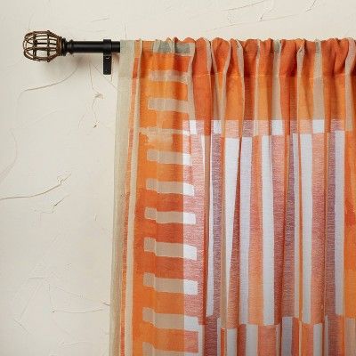 Ophelia Printed Burnout Sheer Curtain Panel Orange - Opalhouse™ designed with Jungalow™ | Target