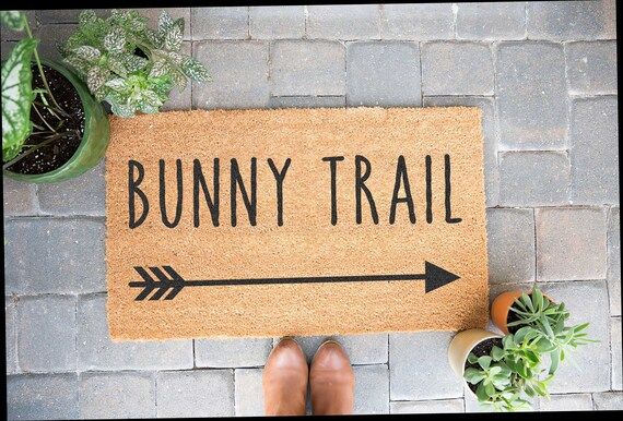 Bunny Trail Door Mat, Personalized Doormat, Cute Doormat, Housewarming Gift, Easter Doormat, Outd... | Etsy (US)
