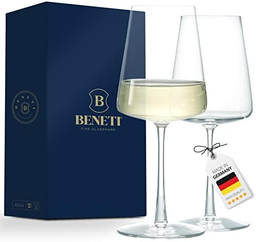 Amazon.com | German Made Wine Glasses, High-End Wine Glass, [Set of 2] 14 Ounces White Wine Glass... | Amazon (US)