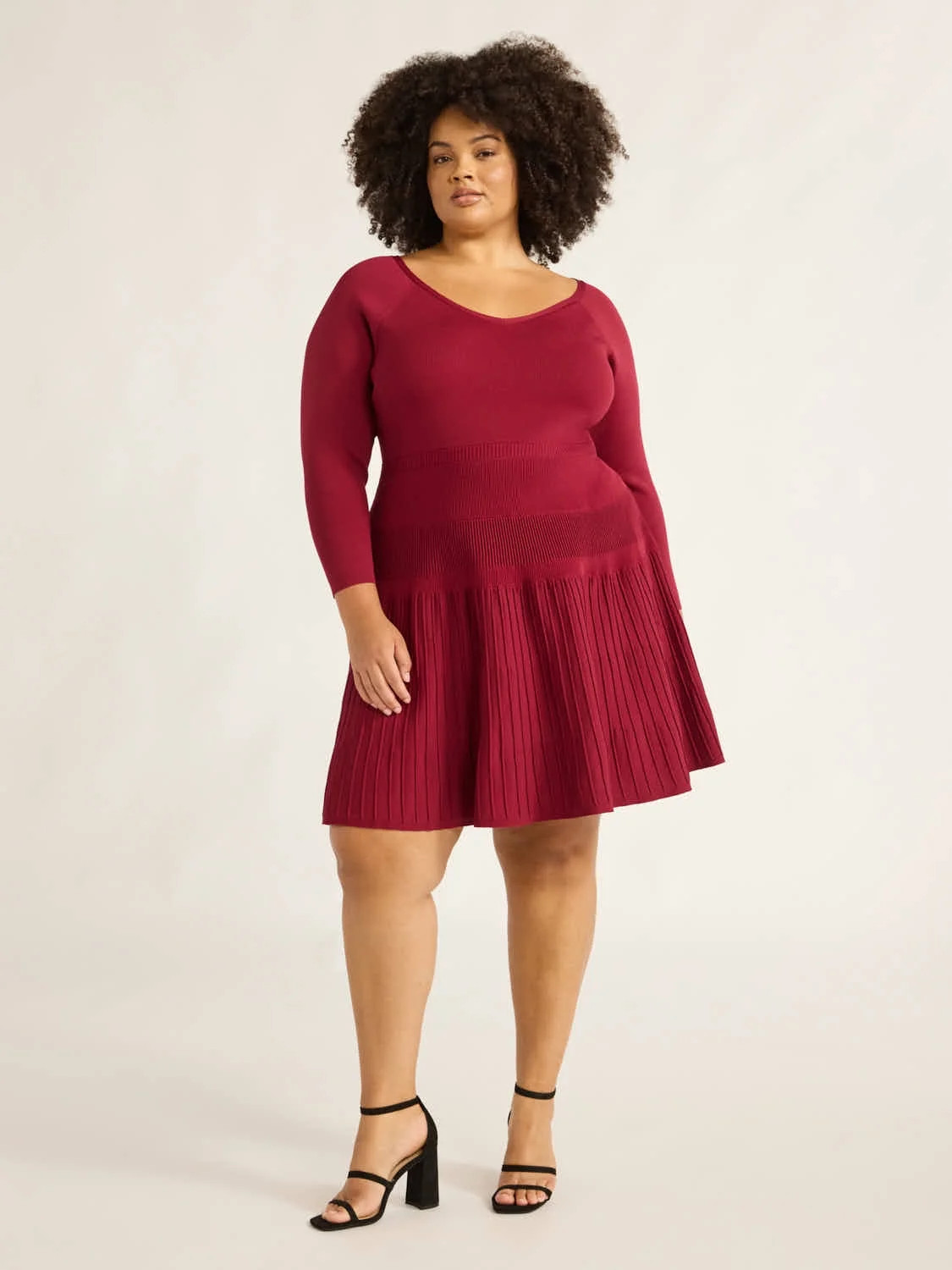 Scoop Women’s & Women's Plus Knit Mini Flare Dress, Sizes XS-4X | Walmart (US)