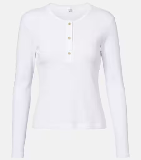 Pointelle cotton Henley shirt | Mytheresa (UK)
