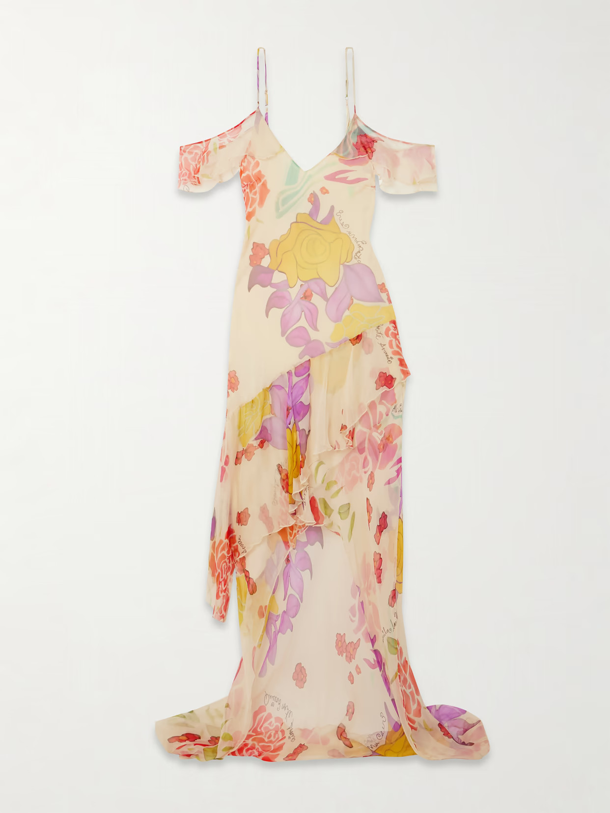 Donde Esteban - Flores Ruffled Floral-print Silk-chiffon Maxi Dress - Pink | NET-A-PORTER (US)