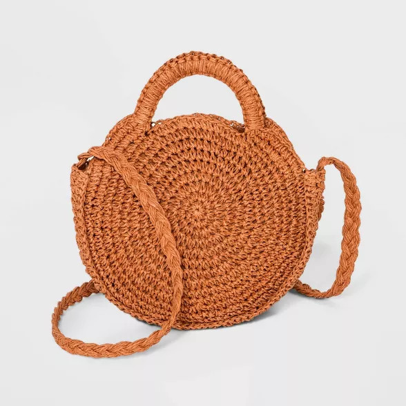 Straw Circle Soft Crossbody Bag - Universal Thread™ | Target