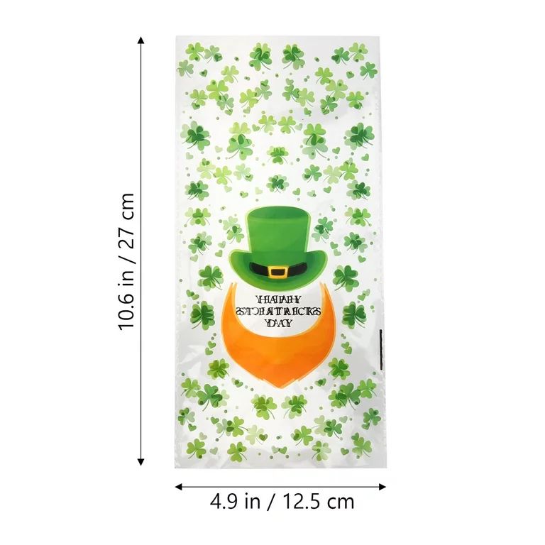OUNONA 100Pcs St. Patrick Gift Bags St. Patrick Party Favors Bags for Candy Cookies Plush Toys Go... | Walmart (US)