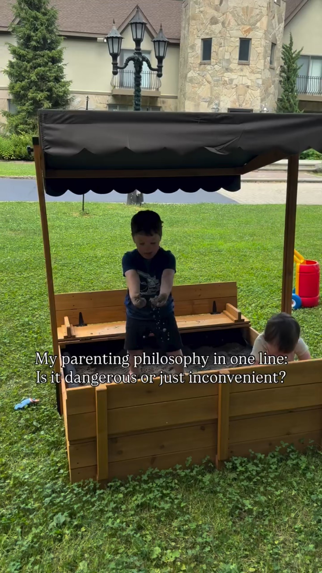 And after this - we washed the toddler off with the hose and he had a BLAST 🤣 My husband always thinks I’m a little crazy, but honestly - my favorite part about having kids is creating a space where they can be JUST that, KIDS! 💕 Silly, playful, imaginative, explorative kids 🥹 They’ve got their whole lives to be boring ol’ adults 😜
—
#momvlog
