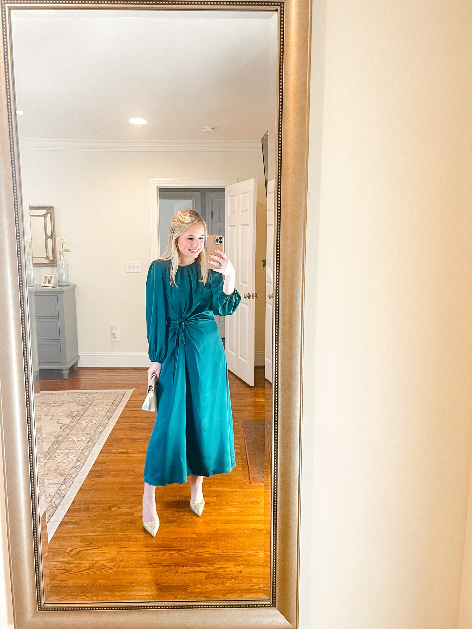 Satin dress perfect for the holidays or a wedding! Runs true to size! 

#LTKHoliday #LTKstyletip #LTKunder50