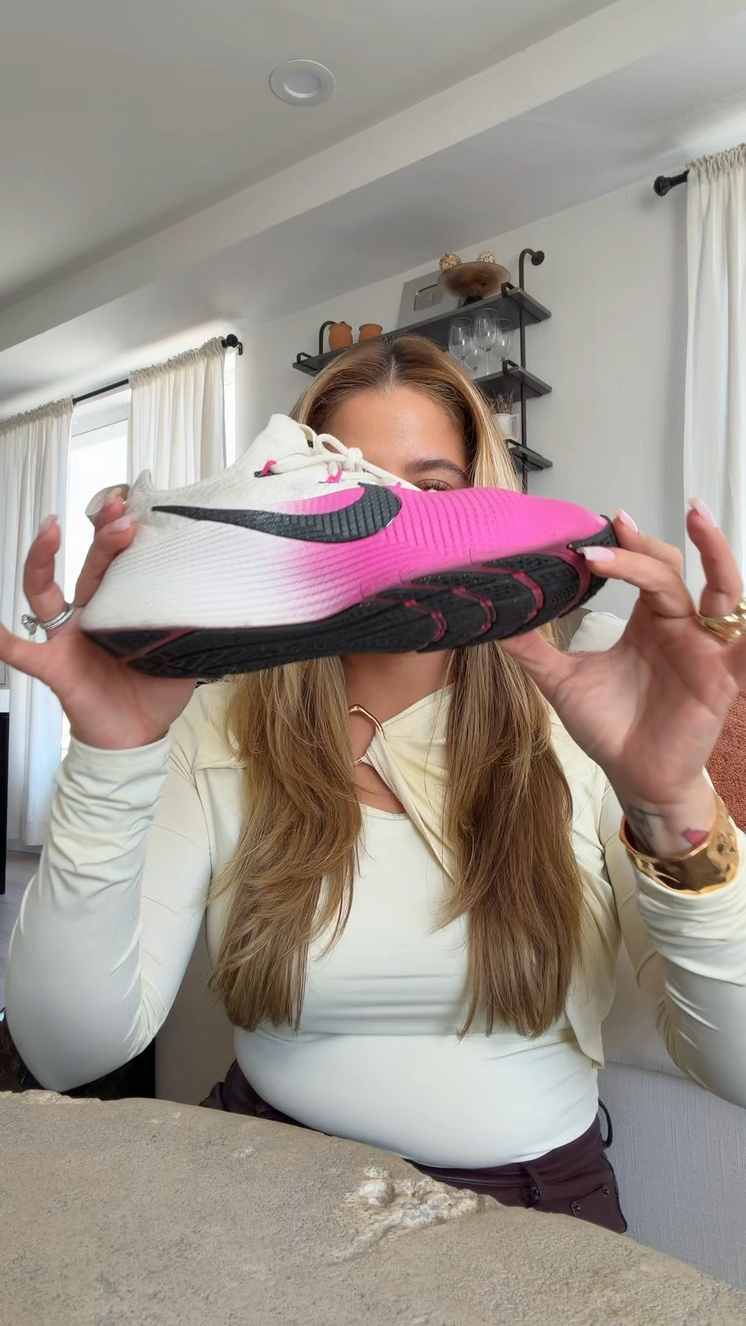 The viral LeBron shoe- run to grab them! True to size- they are men sizes so make sure you check what your size is in women's!